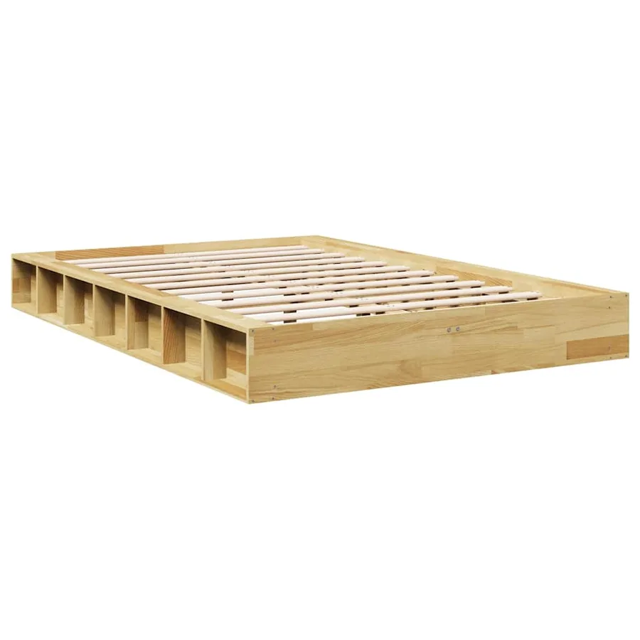 Cadre de lit sans matelas 120x200 cm bois massif de chêne - 8