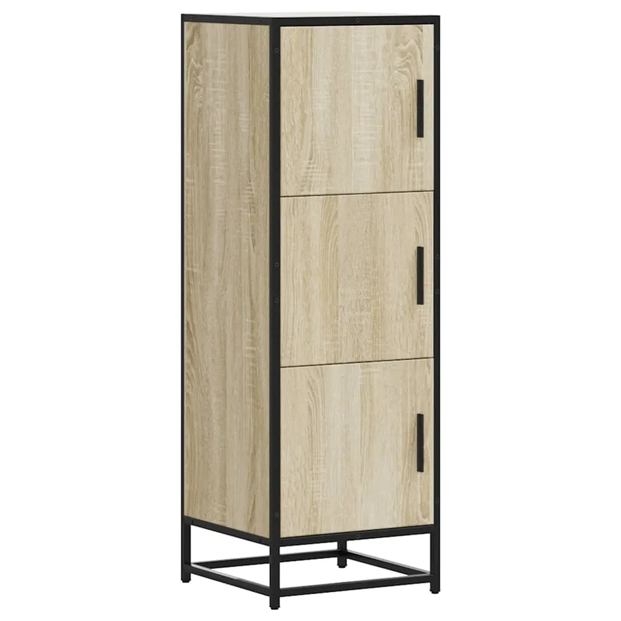 Buffet haut chêne sonoma 35,5x35x106,5 cm bois ingénierie métal - 2