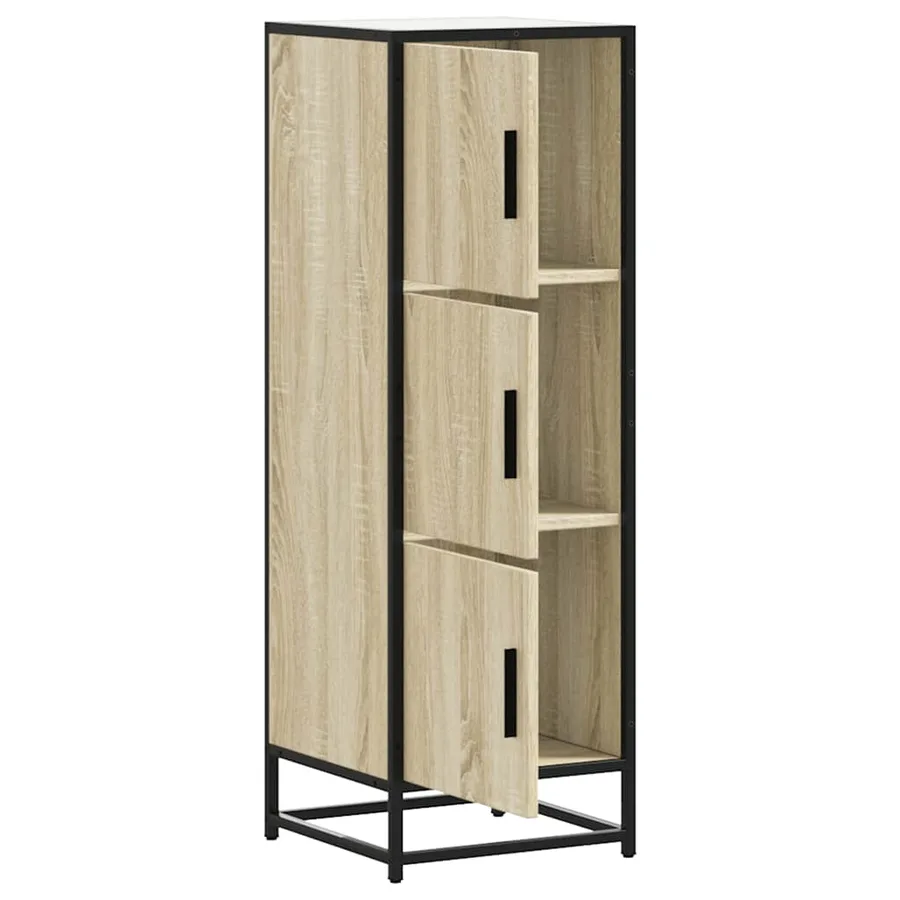 Buffet haut chêne sonoma 35,5x35x106,5 cm bois ingénierie métal - 8