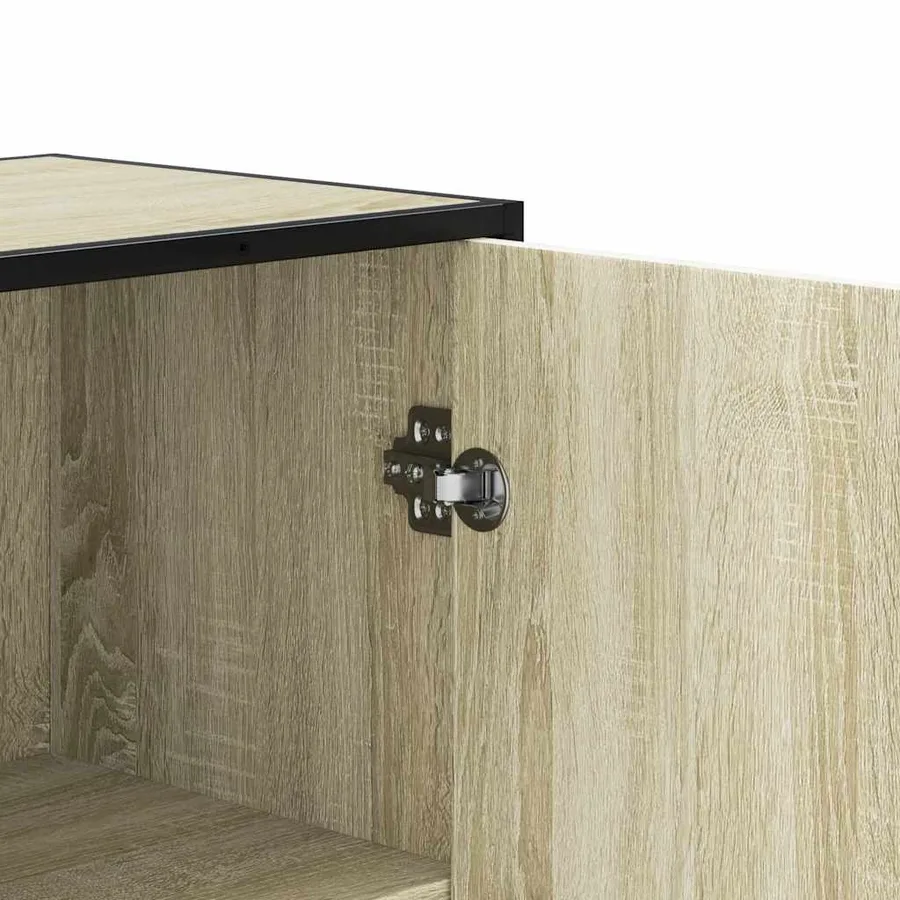 Buffet haut chêne sonoma 35,5x35x106,5 cm bois ingénierie métal - 9