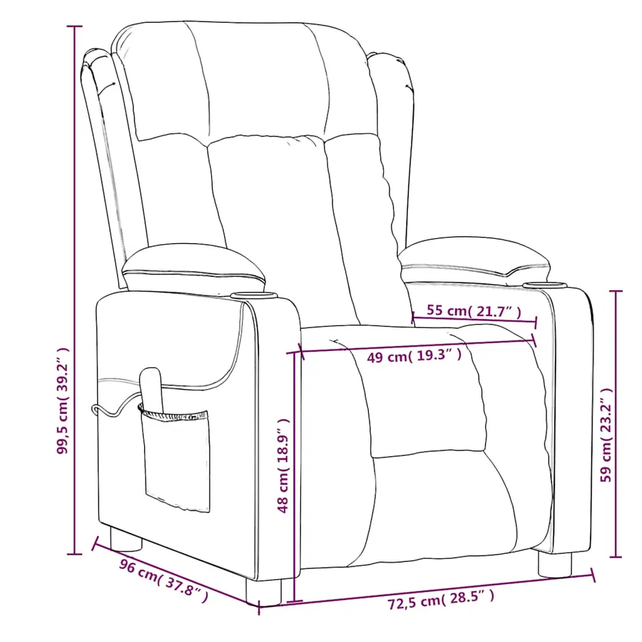 Fauteuil de massage Vert foncé Tissu - 11