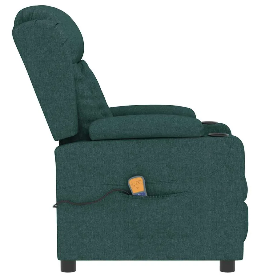 Fauteuil de massage Vert foncé Tissu - 4