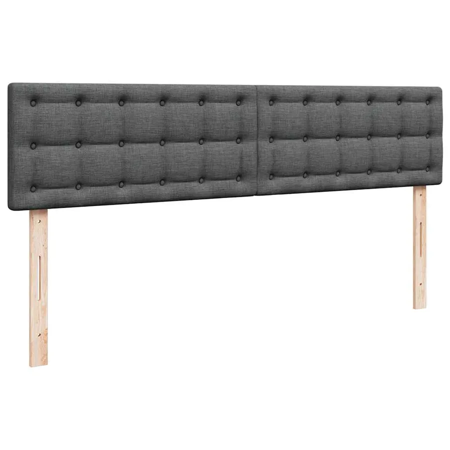 Cadre de lit ottoman avec matelas gris foncé 200x200cm tissu - 9