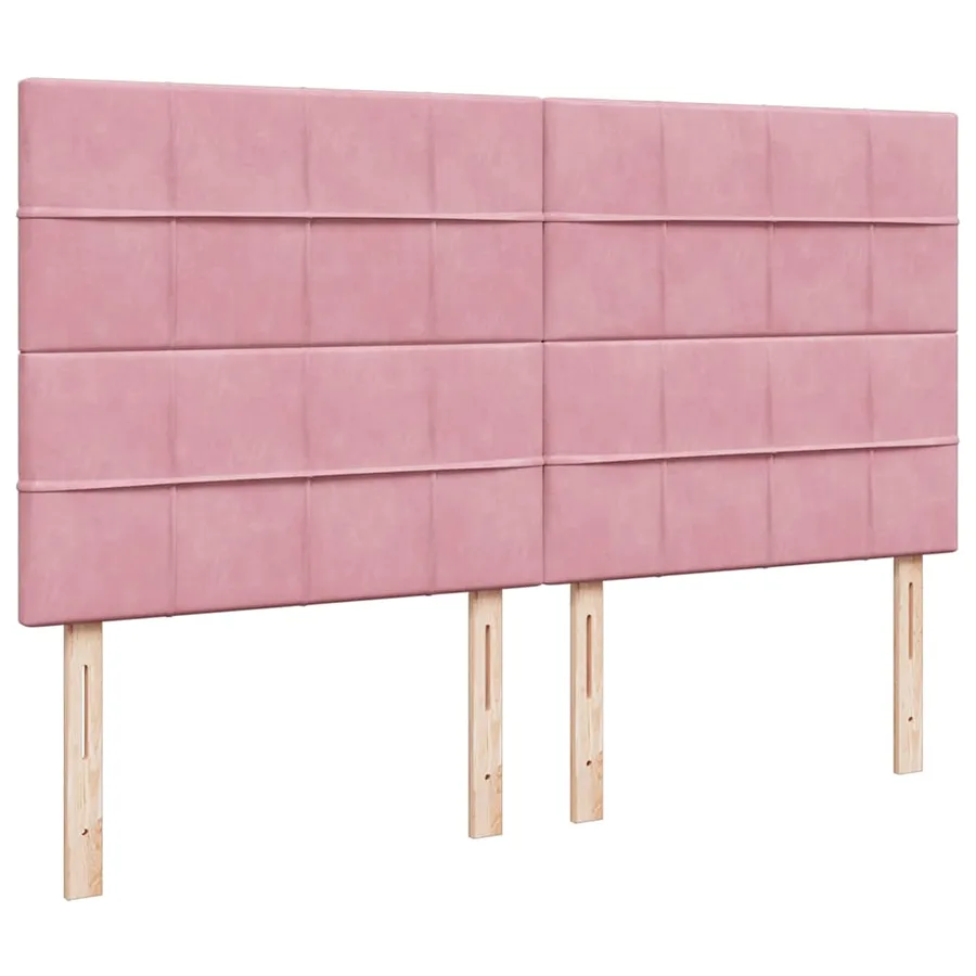Cadre de lit ottoman avec matelas rose 200x200 cm velours - 13