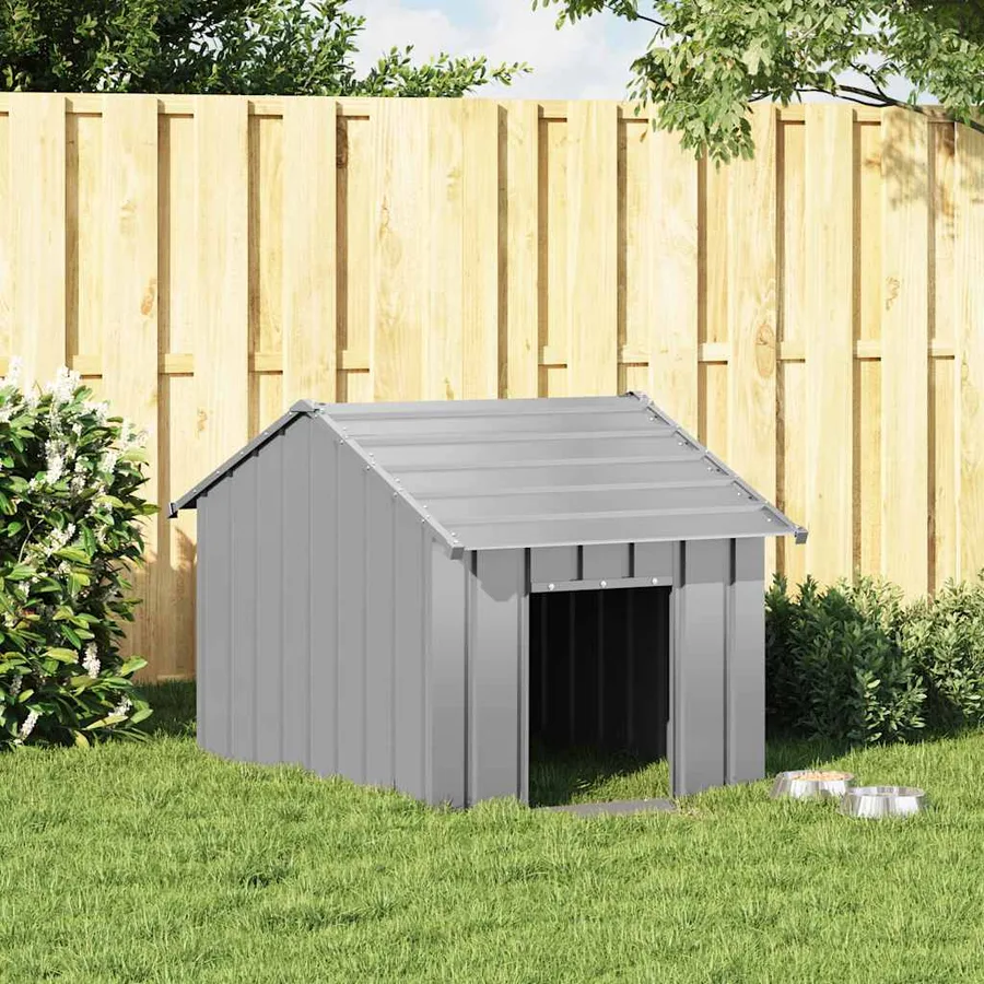 Niche pour chien avec toit noir 83x130x85 cm acier galvanisé - 2