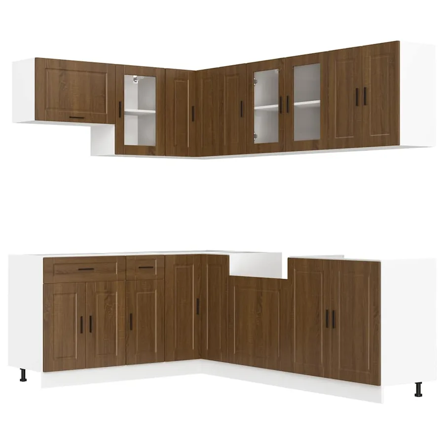 Ensemble d'armoires de cuisine 11 pcs Porto bois d'ingénierie - 2