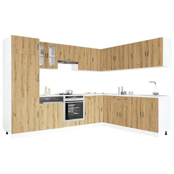 Ensemble d'armoires de cuisine 14 pcs Porto bois d'ingénierie