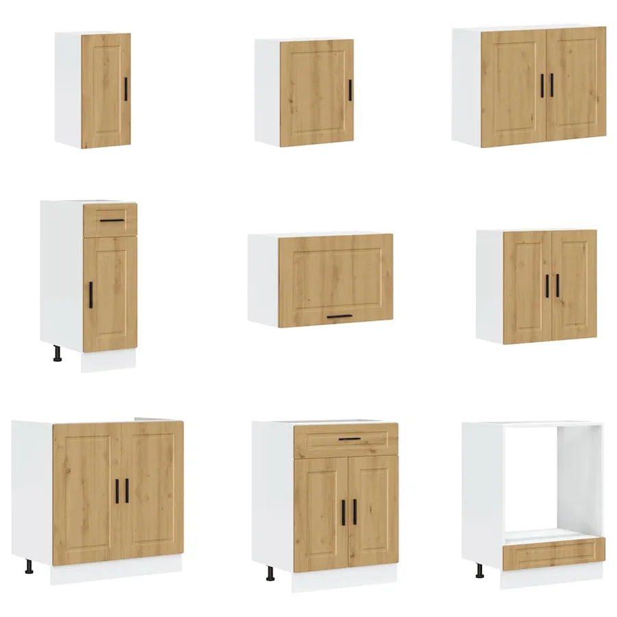 Ensemble d'armoires de cuisine 14 pcs Porto bois d'ingénierie - 4