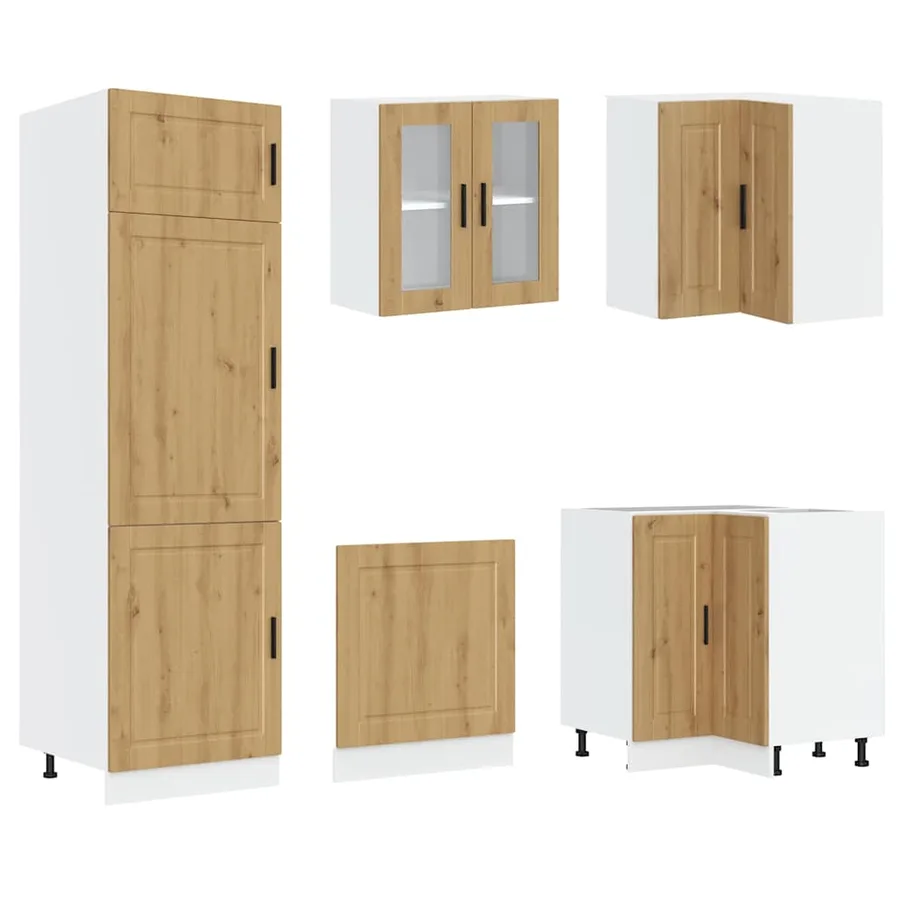 Ensemble d'armoires de cuisine 14 pcs Porto bois d'ingénierie - 5