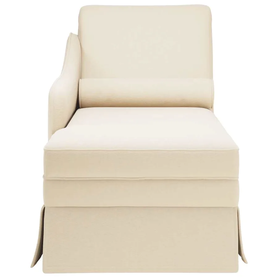 Fauteuil long avec traversin et accoudoir droit rose lin - 4