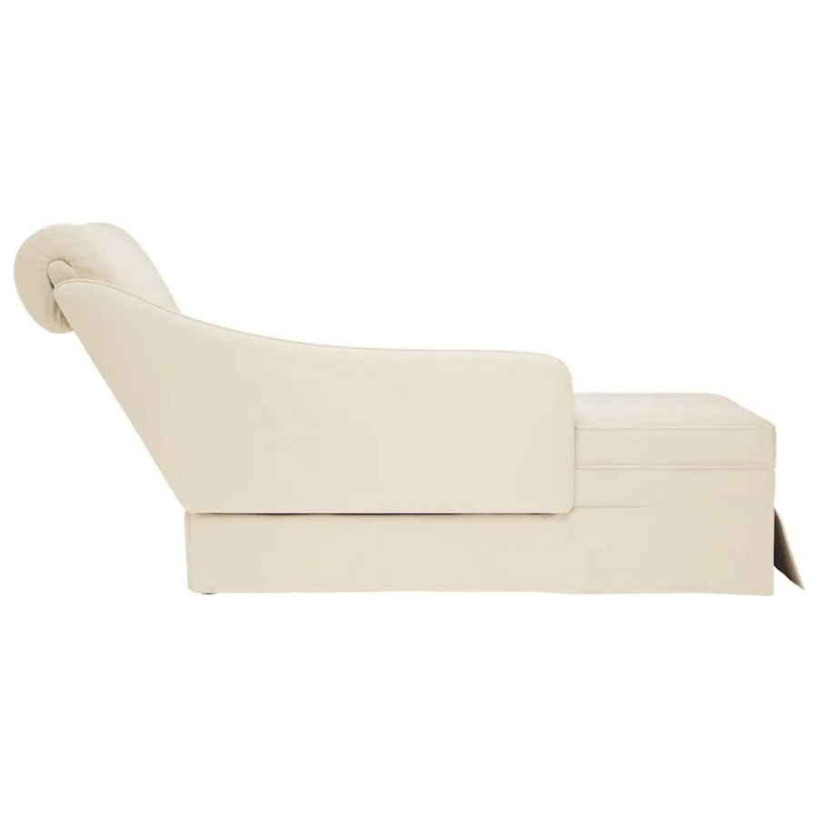 Fauteuil long avec traversin et accoudoir droit rose lin - 5