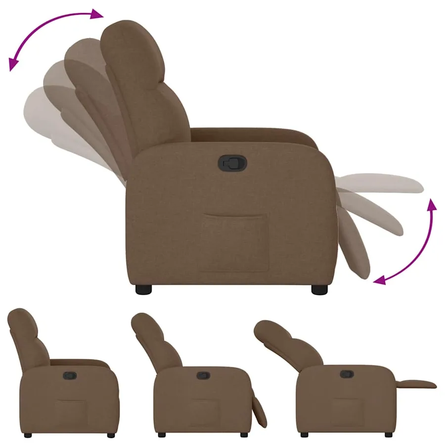 Fauteuil inclinable Marron Tissu - 6