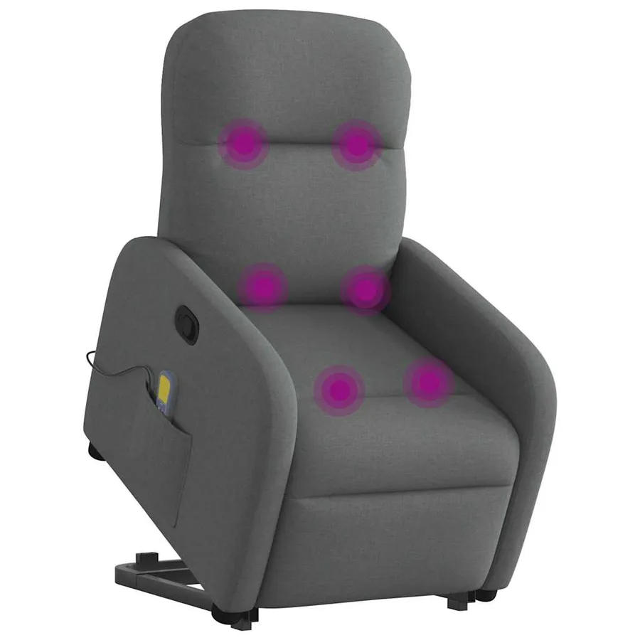 Fauteuil de massage inclinable Gris foncé Tissu - 3