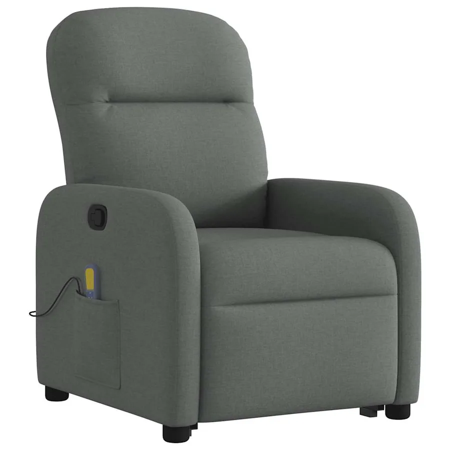 Fauteuil de massage inclinable Gris foncé Tissu - 4