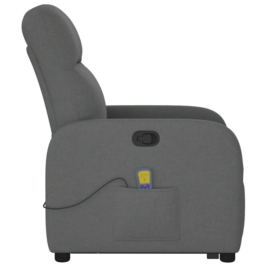 Fauteuil de massage inclinable Gris foncé Tissu - 6