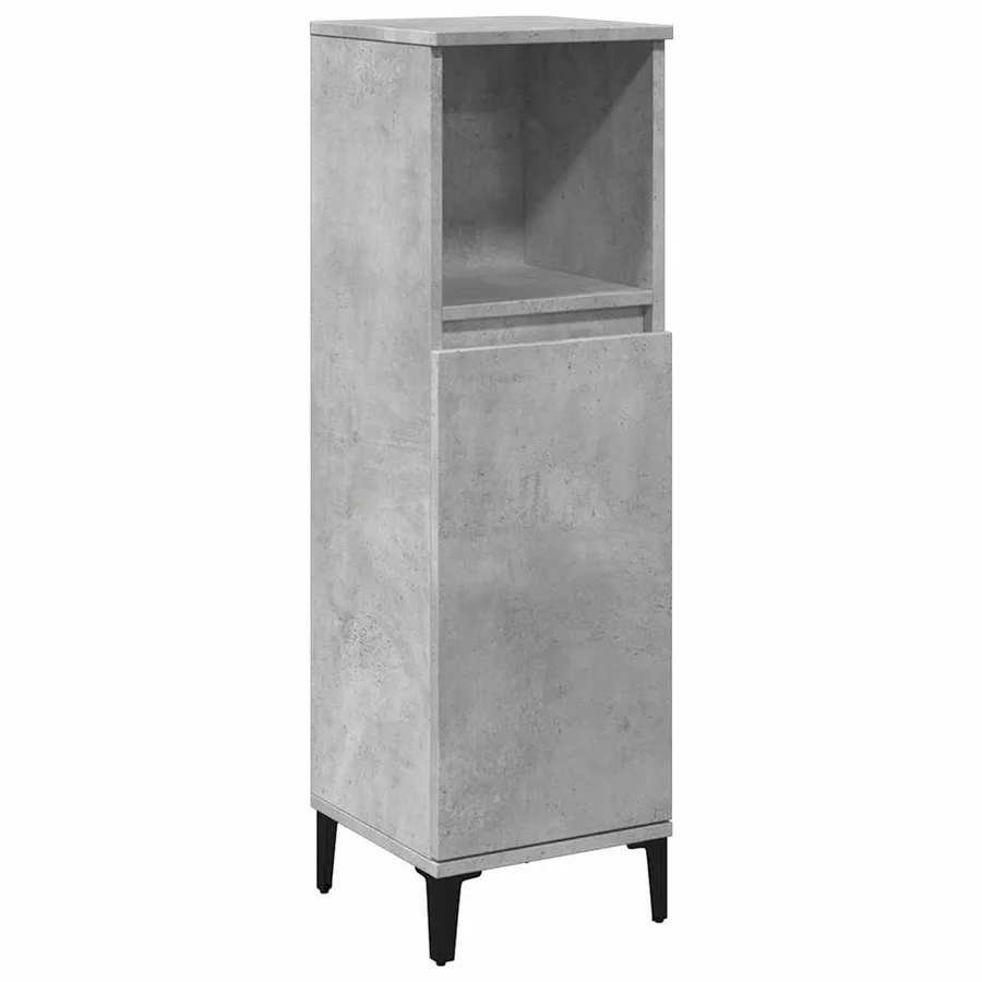 Armoire de salle de bain gris béton 30x30x100 cm - 2
