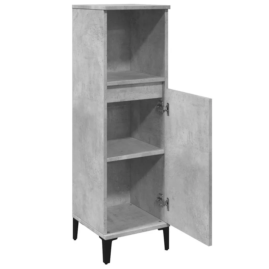Armoire de salle de bain gris béton 30x30x100 cm - 5