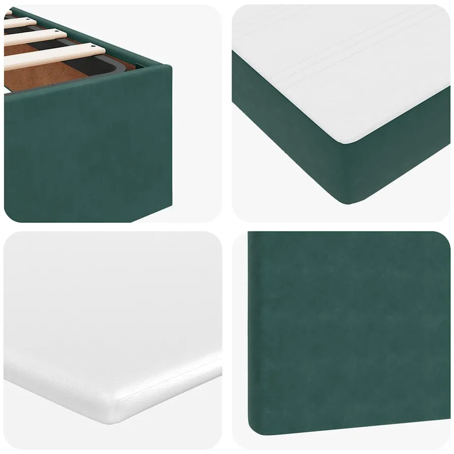 Cadre de lit ottoman avec matelas vert foncé 180x200cm velours - 14