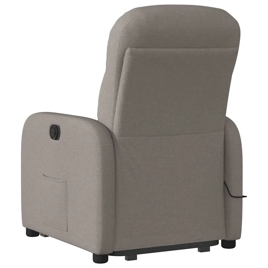 Fauteuil inclinable de massage électrique Taupe Tissu - 7