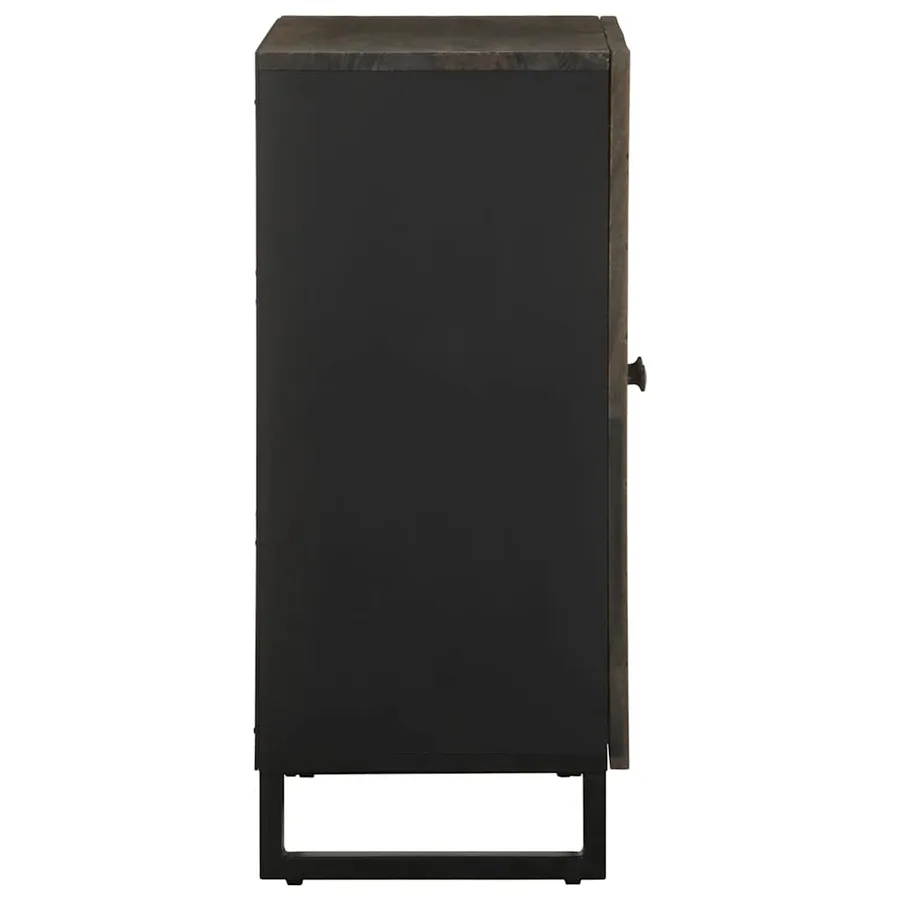 Buffet noir 60x33x75 cm bois massif de manguier - 4