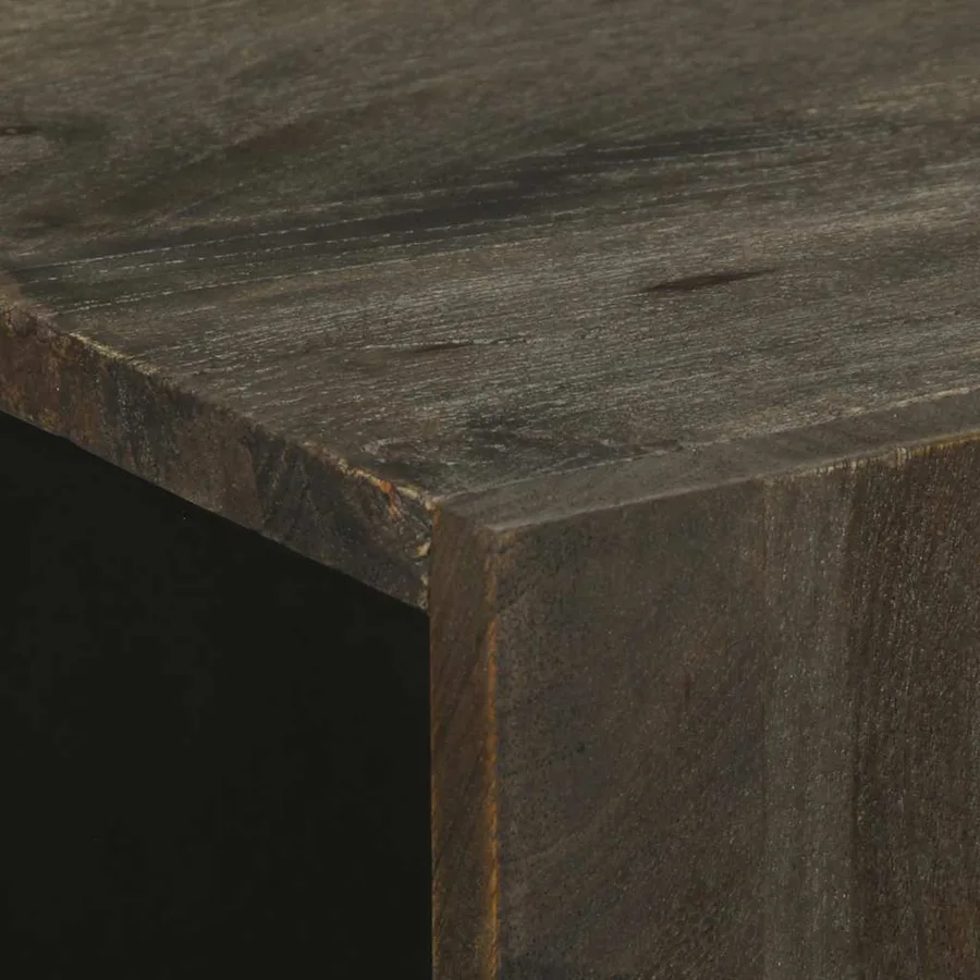 Buffet noir 60x33x75 cm bois massif de manguier - 6