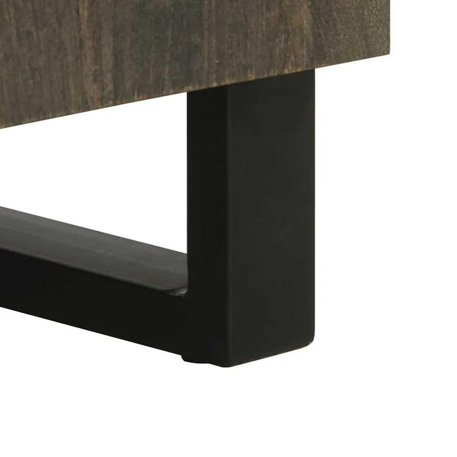 Buffet noir 60x33x75 cm bois massif de manguier - 8