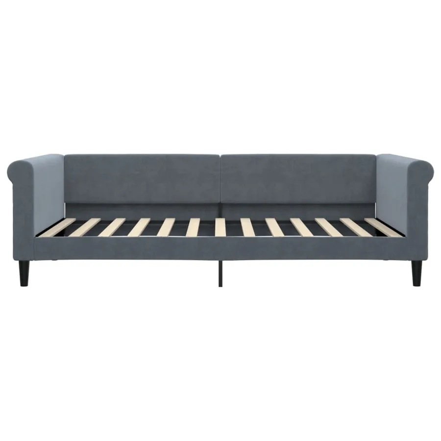 Lit de repos sans matelas gris foncé 100x200 cm velours - 3