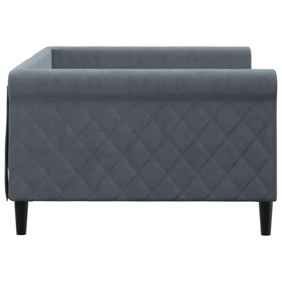 Lit de repos sans matelas gris foncé 100x200 cm velours - 4