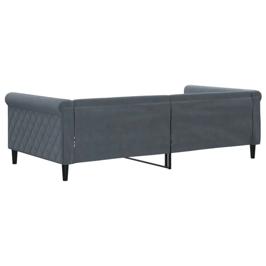 Lit de repos sans matelas gris foncé 100x200 cm velours - 5