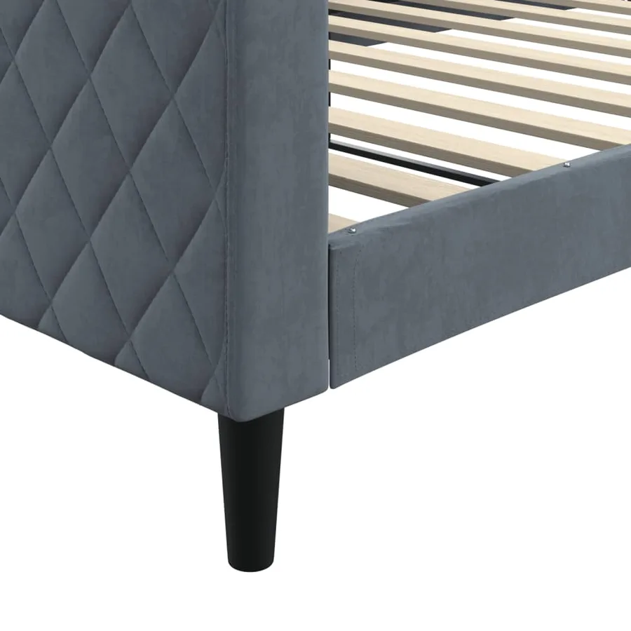 Lit de repos sans matelas gris foncé 100x200 cm velours - 6