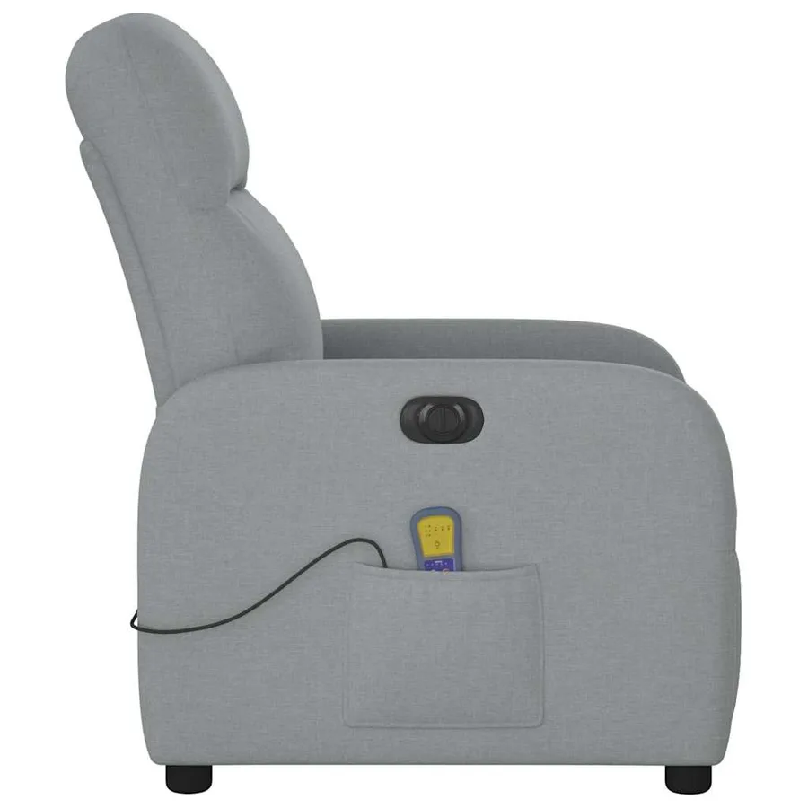Fauteuil de massage inclinable électrique gris clair tissu - 6