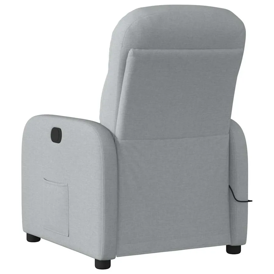 Fauteuil de massage inclinable électrique gris clair tissu - 7