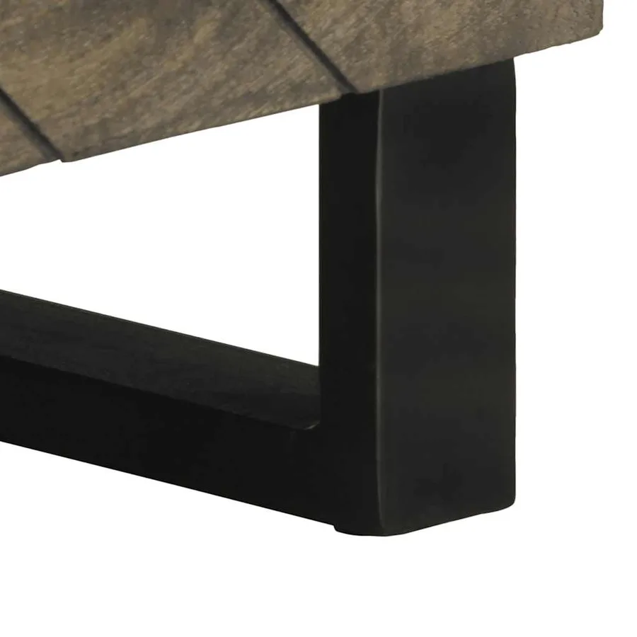Meuble TV noir 80x33x46 cm bois massif de manguier - 9