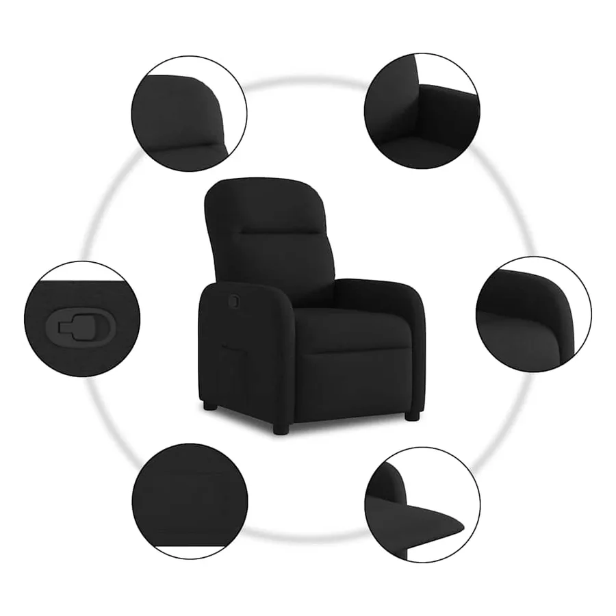 Fauteuil inclinable Noir Tissu - 7