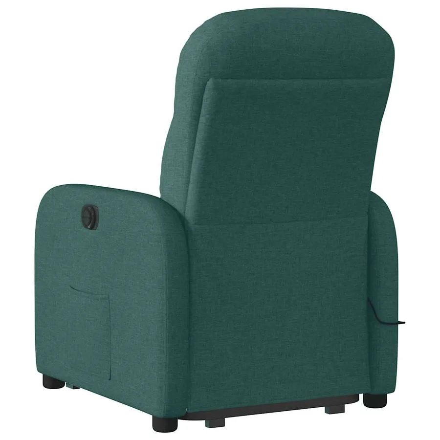Fauteuil inclinable de massage Vert foncé Tissu - 7