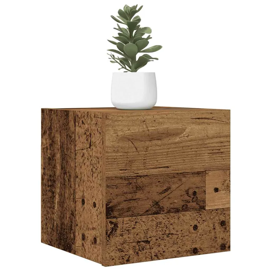 Meuble TV mural 2 pcs vieux bois 30,5x30x30 cm