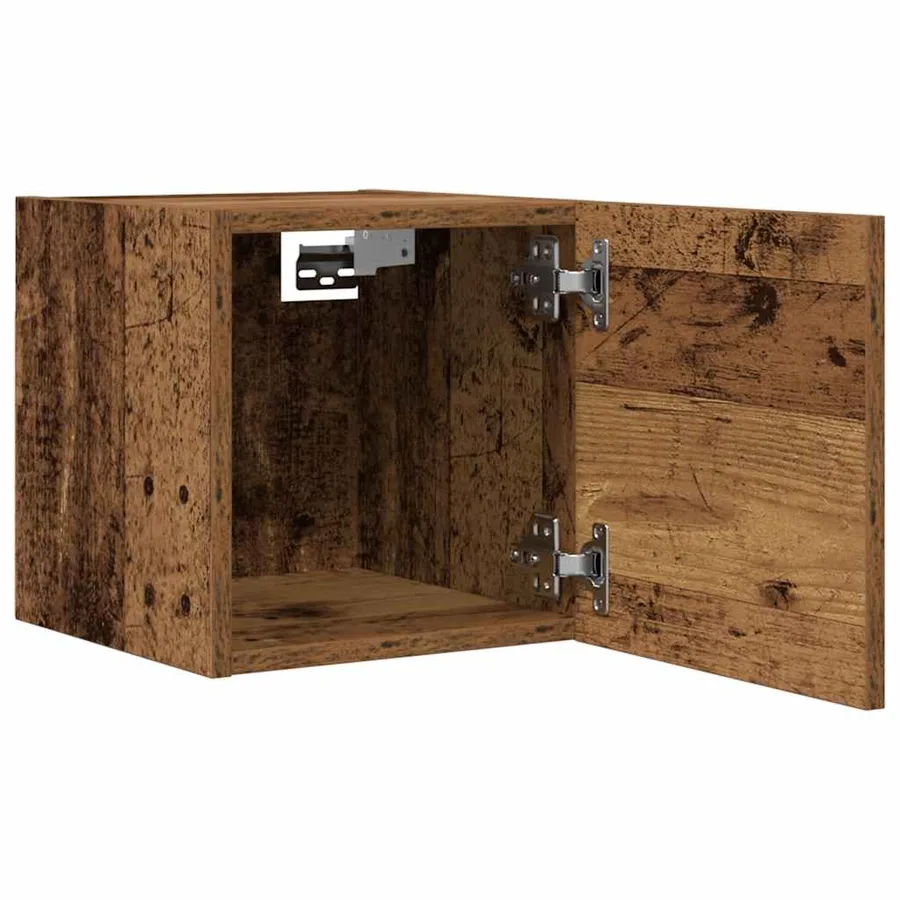 Meuble TV mural 2 pcs vieux bois 30,5x30x30 cm - 9