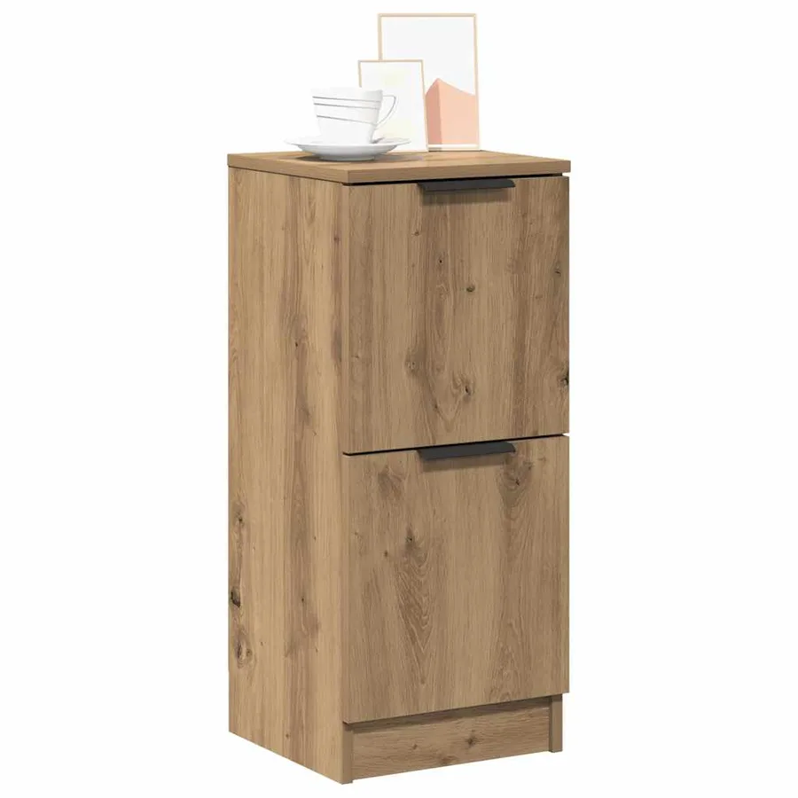 Buffet chêne artisanal 30x30x70 cm bois d'ingénierie - 4