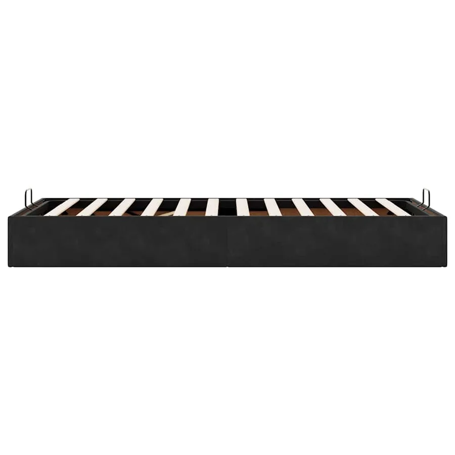 Cadre de lit ottoman sans matelas noir 90x190 cm velours - 8