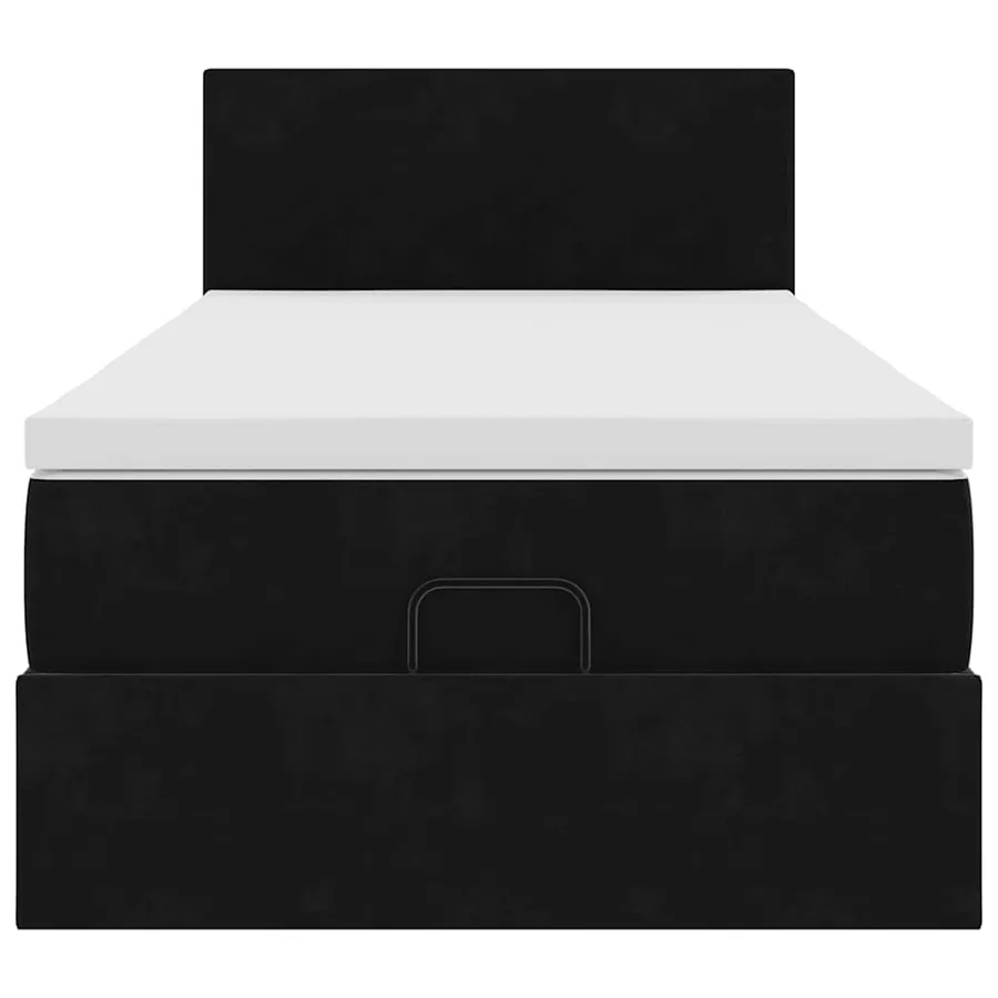 Cadre de lit ottoman avec matelas noir 90x190 cm velours - 7