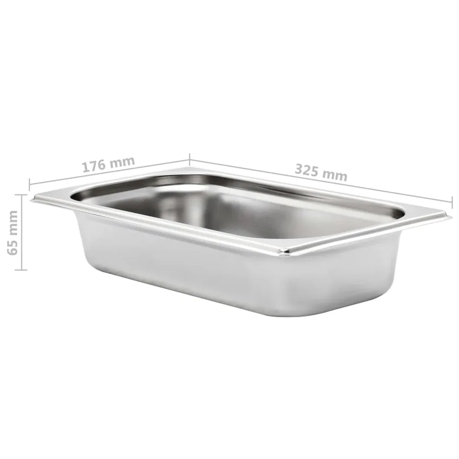 Récipients Gastronorm 8 pcs GN 1/3 65 mm Acier inoxydable - 8