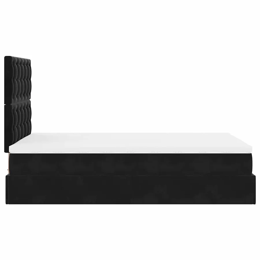 Cadre de lit ottoman avec matelas noir 120x190 cm velours - 8