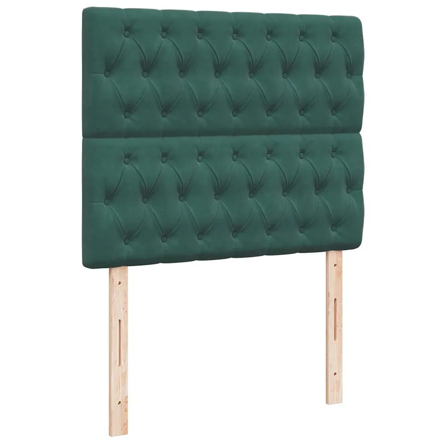 Cadre de lit ottoman avec matelas vert foncé 120x190 cm velours - 12