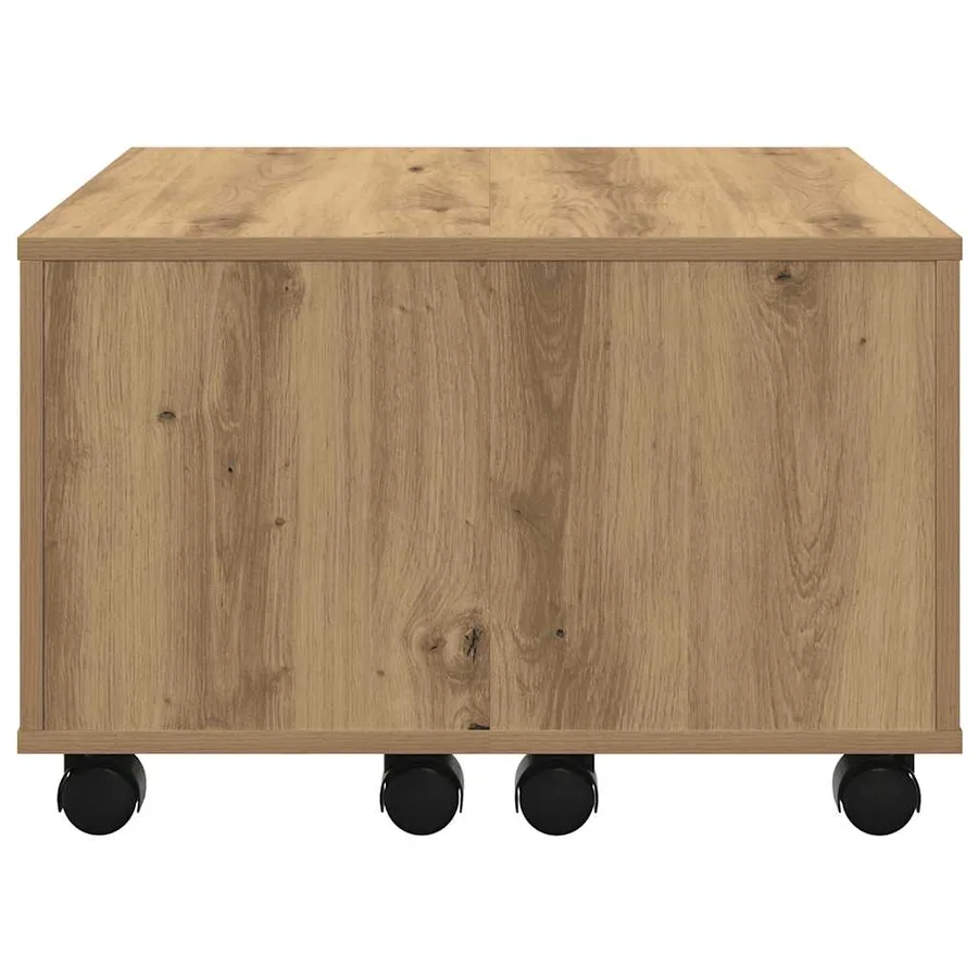 Table basse chêne artisanal 60x60x38 cm bois d'ingénierie - 5