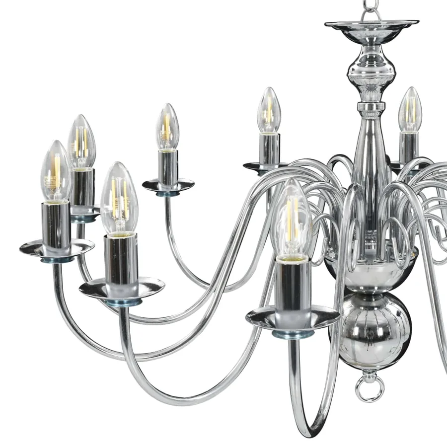 Lustre Argenté 12 ampoules E14 - 8
