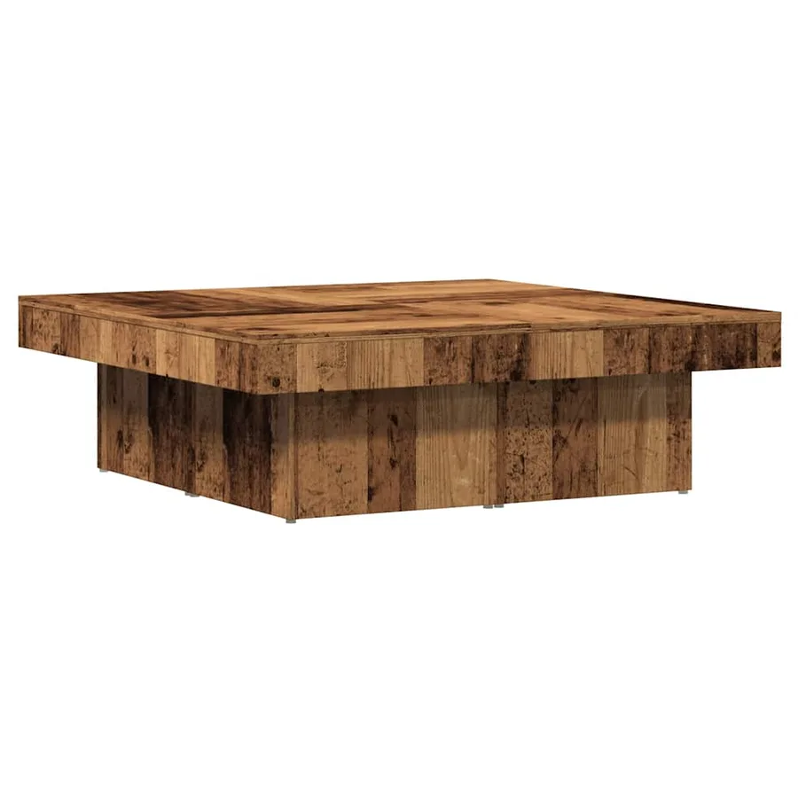 Table basse vieux bois 90x90x28 cm bois d'ingénierie - 2