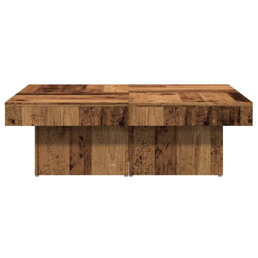 Table basse vieux bois 90x90x28 cm bois d'ingénierie - 4
