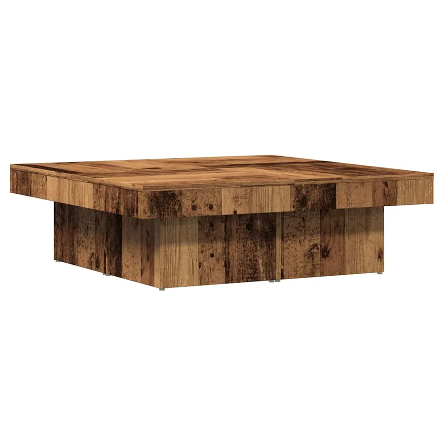 Table basse vieux bois 90x90x28 cm bois d'ingénierie - 6