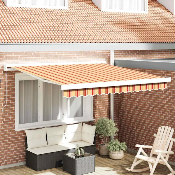 Auvent rétractable Jaune et Orange 350 x 250 cm