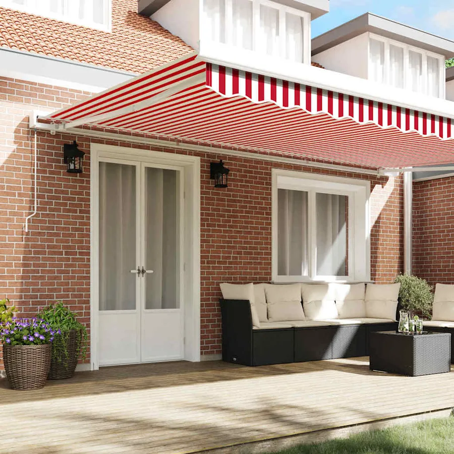 Auvent rétractable Rouge et Blanc 500 × 300 cm - 3